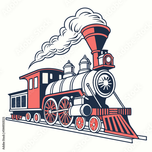 steam engine locomotive illustration on a white background 