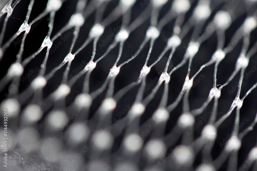 Obraz premium Small Netting Abstract Lattice Weave Mesh Background Plastic Packaging Close up
