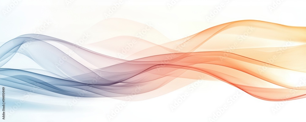 A soft blend of colorful waves in shades of blue, orange, and white, creating a serene and fluid abstract design.
