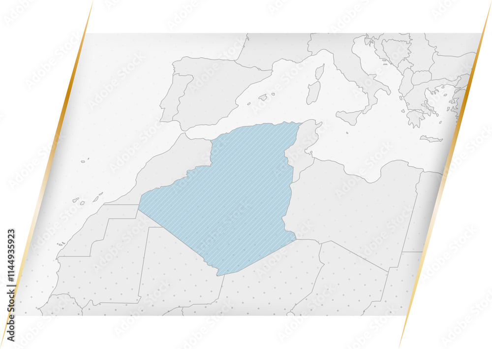 Fototapeta premium Algeria Map in Blue.