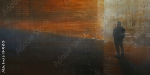 Wallpaper Mural Digital Painting: Solitary Figure in Textured Space Torontodigital.ca