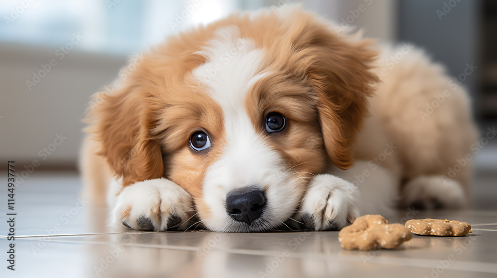 Sad dog having health issues. Oral hygiene for dogs Sad dog having health issues. Oral hygiene for dogs