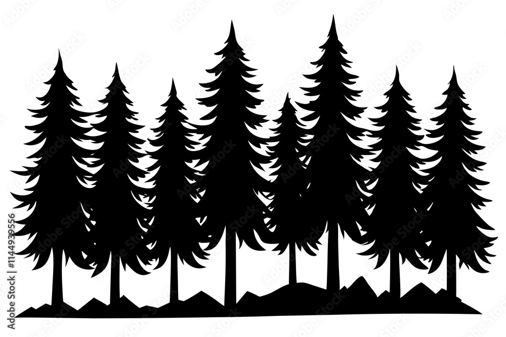 Fototapeta premium silhouettes of trees vector
