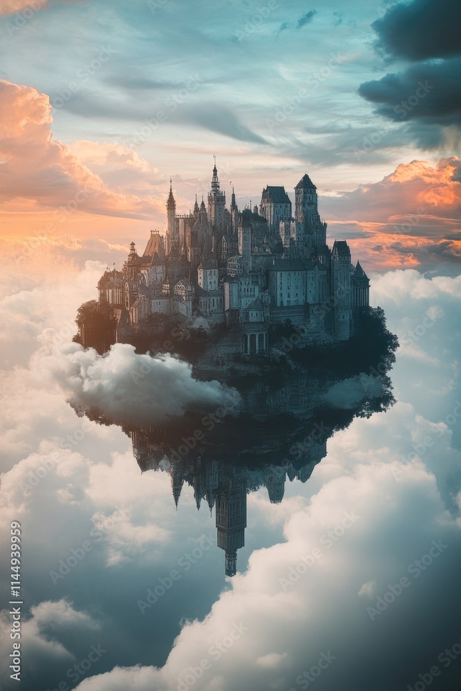 Fototapeta premium Cloud Castle Sky Background