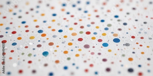 Close-up of colorful grainy dots on white paper, Risograph print, close-up, texture