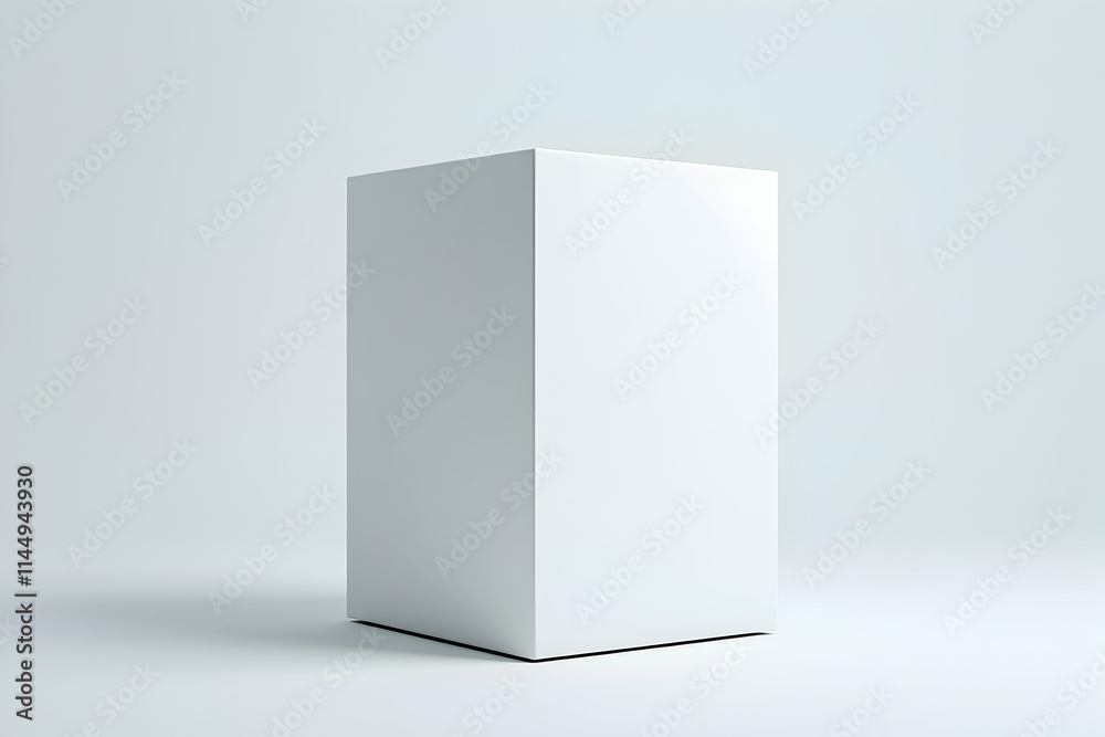 Blank white cube display stand on plain background for product placement or mockup. Blank white cube display stand on plain background for product placement or mockup.