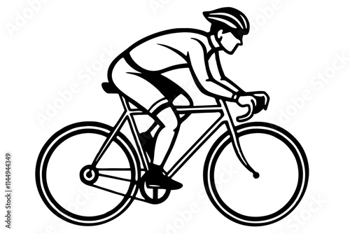 A cyclist vector silhouette on white background 04