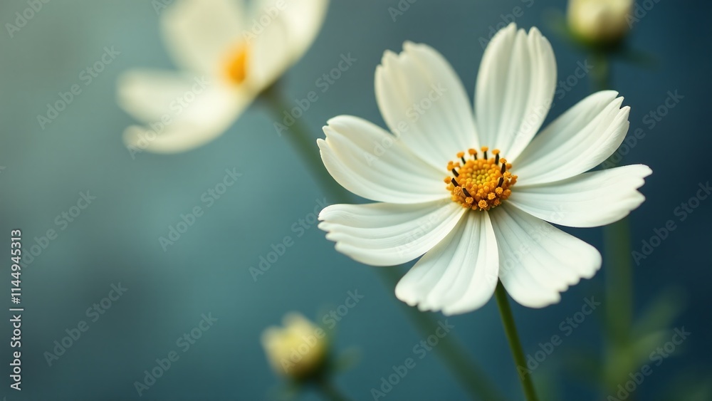delicate cosmos flowers soft focus muted color palette delicate cosmos flowers soft focus muted color palette
