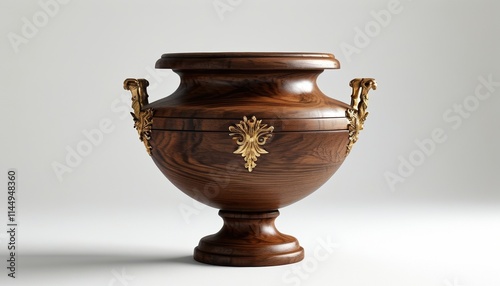 mockup Classic wooden urn for human ashes with copy space