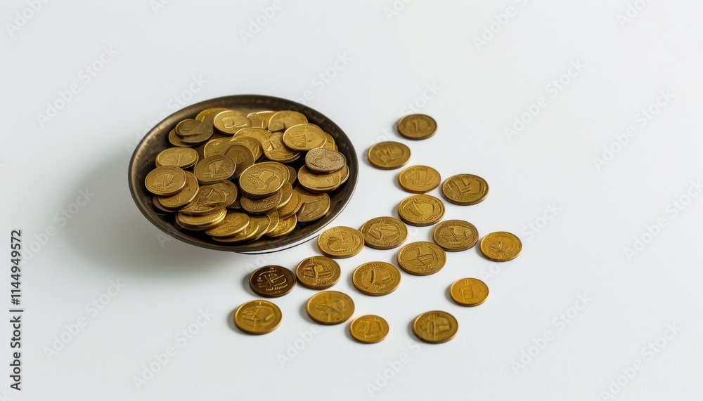 Traditional gelt chocolate coins with copy space Traditional gelt chocolate coins with copy space