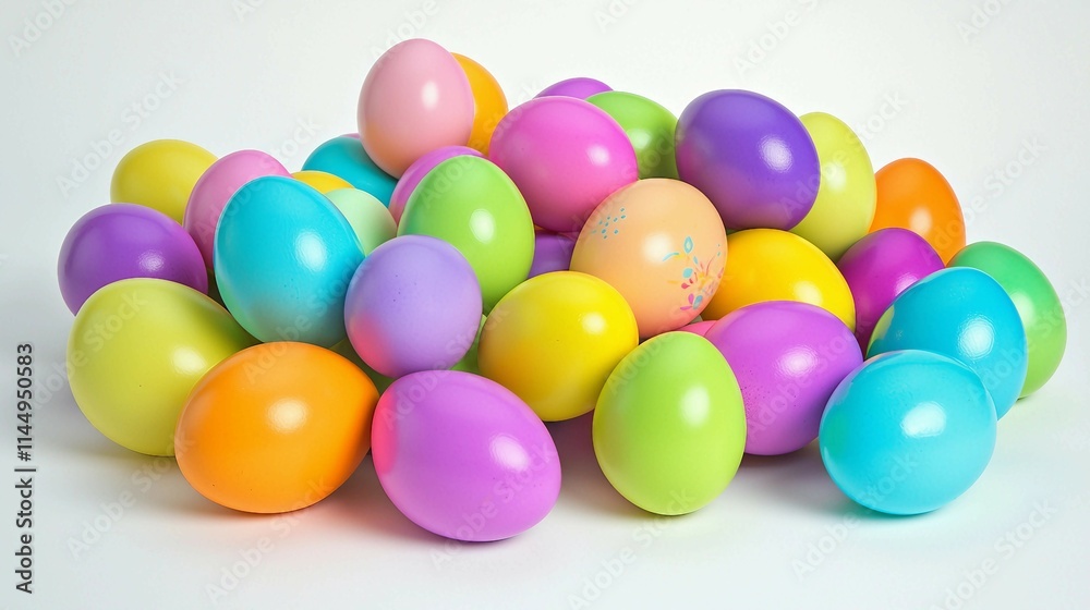 Colorful Easter Eggs Piled Together in a Vibrant Display Colorful Easter Eggs Piled Together in a Vibrant Display