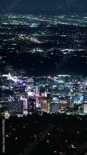 Wallpaper Mural Hollywood Night Cityscape Vertical Time Lapse Shot of California USA Torontodigital.ca