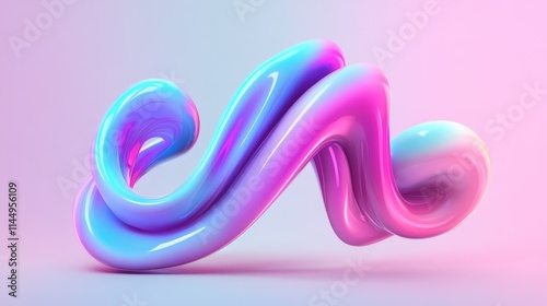 Colorful Abstract Swirling Forms with Smooth Glossy Finish