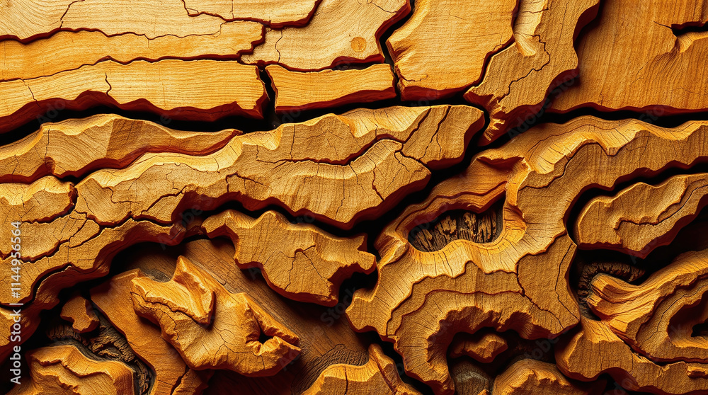 Photorealistic seamless wood texture featuring layered sculpted patterns and smooth gradients, showcasing intricate details and natural tones. Perfect for backgrounds, digital designs Photorealistic seamless wood texture featuring layered sculpted patterns and smooth gradients, showcasing intricate details and natural tones. Perfect for backgrounds, digital designs