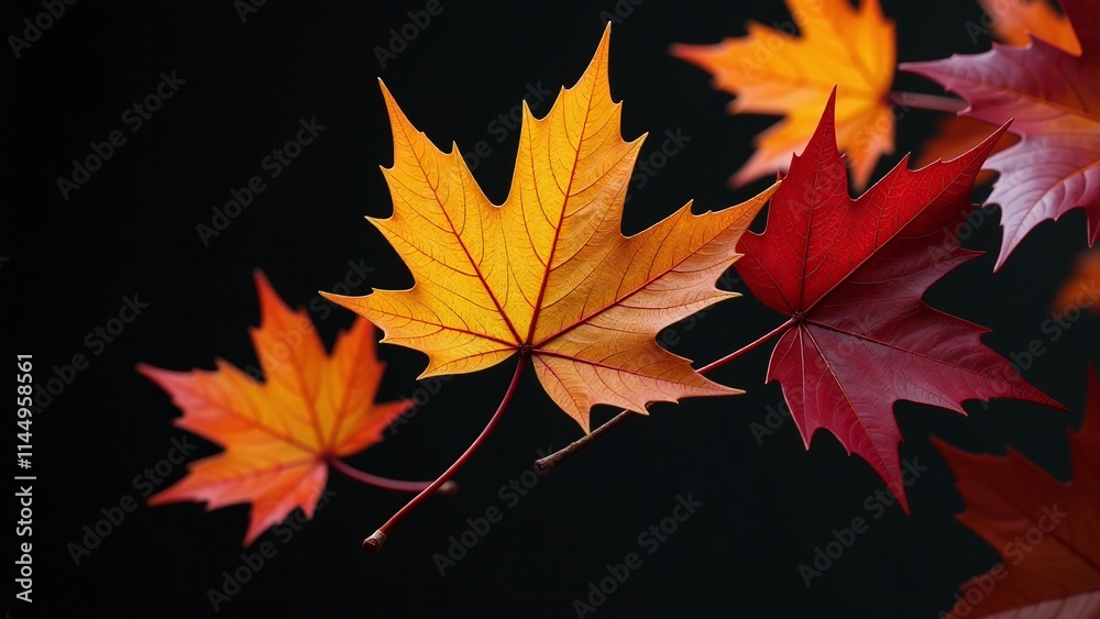 Autumn leaves golden yellow leaf deep red leaf Autumn leaves golden yellow leaf deep red leaf