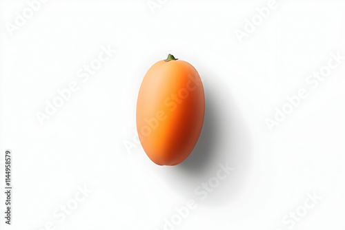 Single ripe orange fruit, studio shot, white background, food photography, recipe website. photo