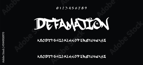 Cool street art font dynamic graffiti font for modern bold marker logo, spirited expressive headline, youth urban vibe. Art typographic design. Vector typeset