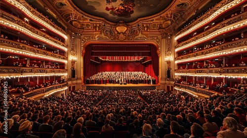 Interior of the Opera Garnier in Paris, France