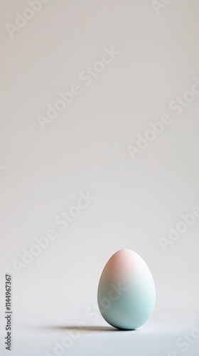 Wallpaper Mural A white egg is sitting on a white background. The egg is green and pink. It is sitting on a table Torontodigital.ca