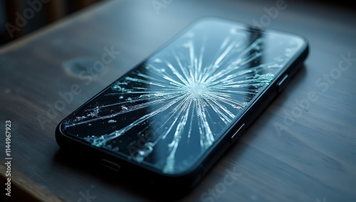 Phone has cracked tempered glass shield and a film screen cover which can protect it from further damage slightly._00003_