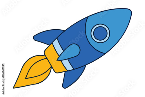 rocket clipart cartoon style vector icon.1