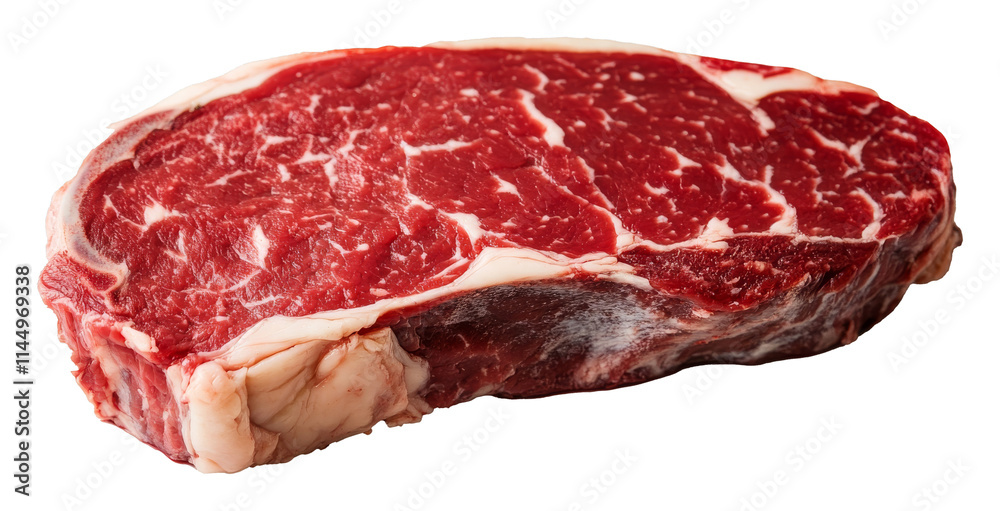 Raw ribeye steak isolated on transparent background, fresh marbled beef cut closeup. Gourmet ingredient and culinary concept Raw ribeye steak isolated on transparent background, fresh marbled beef cut closeup. Gourmet ingredient and culinary concept