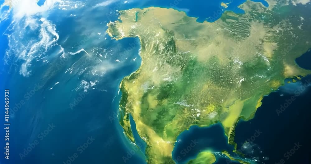 A detailed shot of planet Earth, where forests, rocks, and clear blue water are highlighted. Soft clouds swirl around the surface, giving a realistic, serene portrayal of Earth A detailed shot of planet Earth, where forests, rocks, and clear blue water are highlighted. Soft clouds swirl around the surface, giving a realistic, serene portrayal of Earth