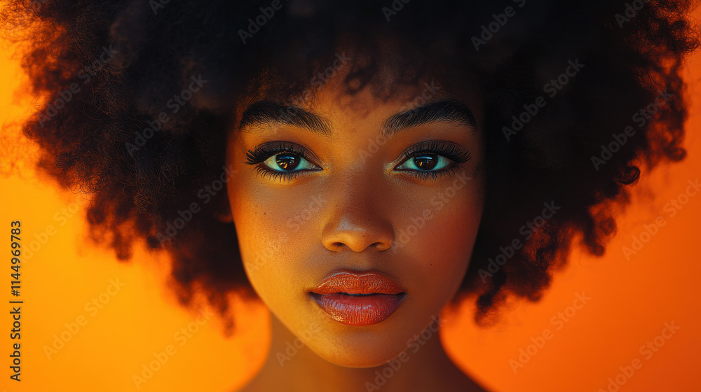 Young African-American Woman with Afro Hair for Black History Month Young African-American Woman with Afro Hair for Black History Month