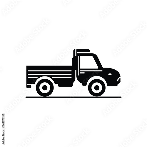 Download Pickup Truck Silhouette Vector Icons with Transparent White Background.