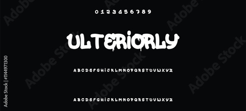 Cool street art font dynamic graffiti font for modern bold marker logo, spirited expressive headline, youth urban vibe. Art typographic design. Vector typeset