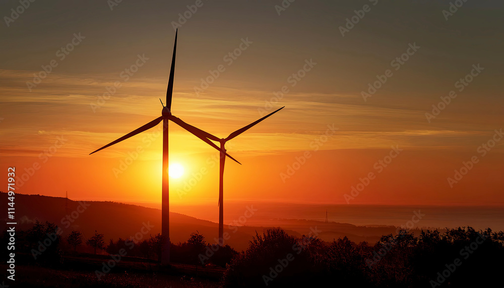 wind turbines. clean energy concept wind turbines. clean energy concept