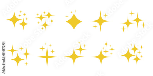 Vector sparkles symbols vector set, Star icon collection, Abstract shiny vector sparkles.
