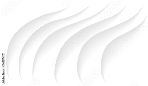 Vector image with abstract white background decorated with smooth gradient lines. Dynamic wavy lines add artistic accent creating elegant and modern design.
