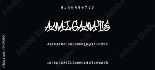 Cool street art font dynamic graffiti font for modern bold marker logo, spirited expressive headline, youth urban vibe. Art typographic design. Vector typeset