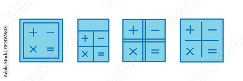 Calculator icon set illustration. Accounting calculator sign and symbol.