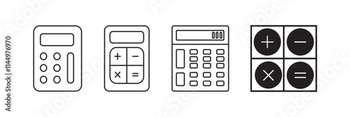 Calculator Vector Icon set on white background, EPS10