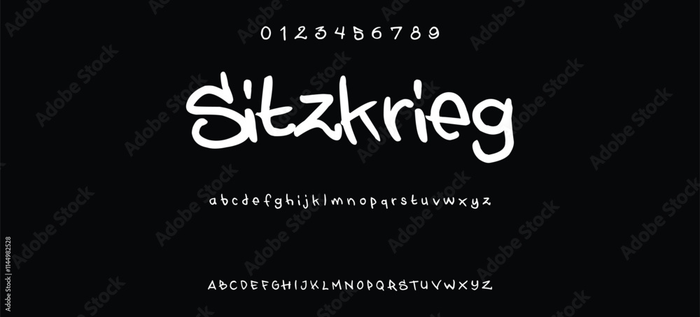 Street alphabet in hip-hop graffiti style, hand drawn. youthful urban atmosphere. energetic expressive title. vector graffiti alphabet on black background Street alphabet in hip-hop graffiti style, hand drawn. youthful urban atmosphere. energetic expressive title. vector graffiti alphabet on black background