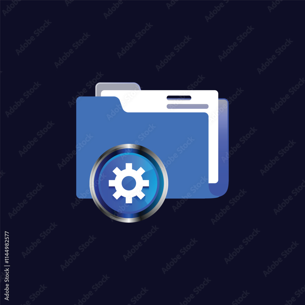 Setting folder illustration concept design vector Setting folder illustration concept design vector