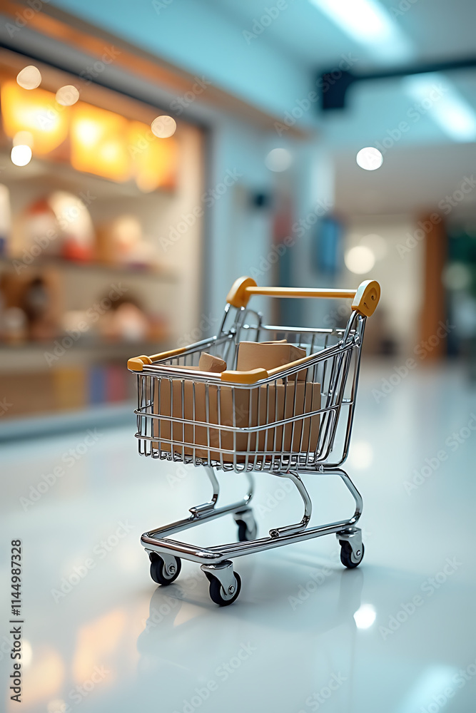 Ecommerce business involves retail stores or online shopping concepts with features like a shopping cart and mockups for products._00003_