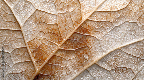 macro shot of leaf surface with visible transpiration droplets