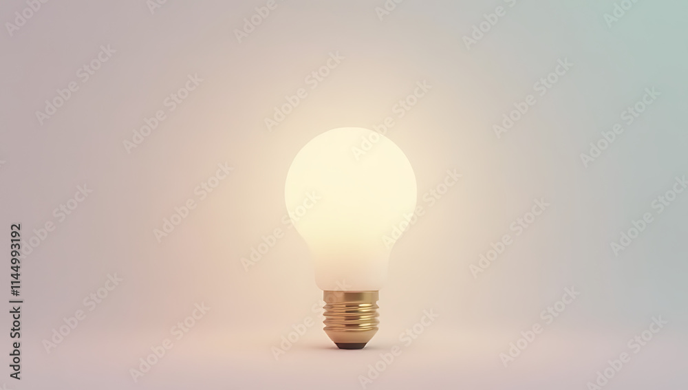 Concepts of idea and creativity are visually represented on a soft pastel colored background with a lamp in focus._00002_ Concepts of idea and creativity are visually represented on a soft pastel colored background with a lamp in focus._00002_