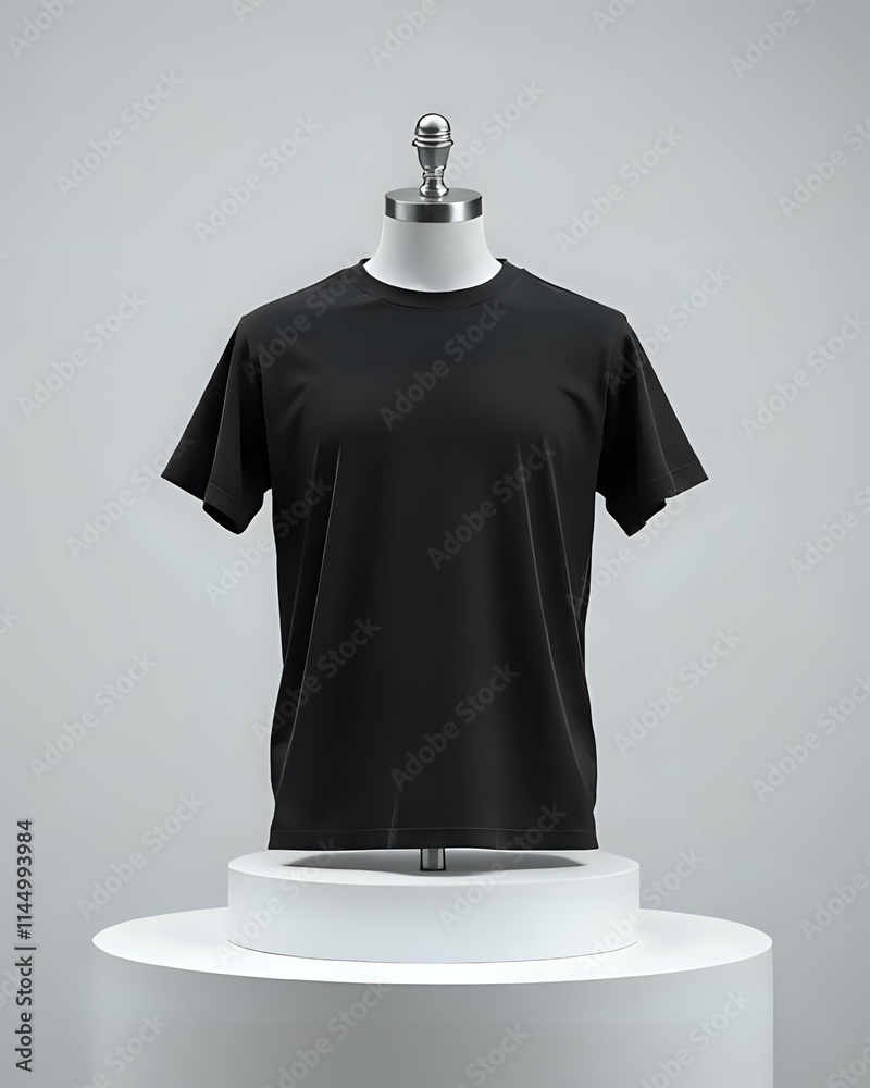 Obraz premium plain black t-shirt on mannequin. Ai generated.