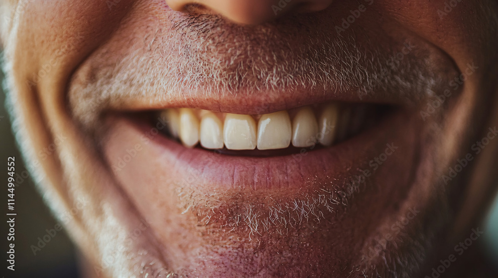 Close-Up of Smiling Men with Natural Teeth and Varying Facial Hair in a Warm and Cheerful Mood Close-Up of Smiling Men with Natural Teeth and Varying Facial Hair in a Warm and Cheerful Mood