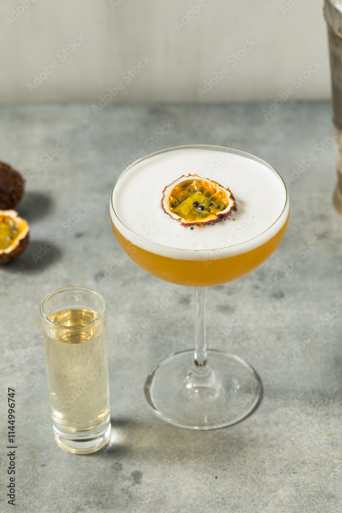 Cold Refreshing Porn Star Martini Cocktail Cold Refreshing Porn Star Martini Cocktail