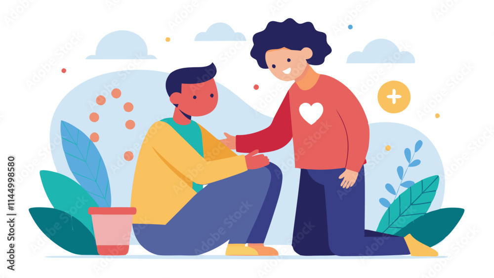 Couple engaging in emotional connection and support in a bright and cheerful environment during a sunny day