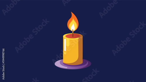 Candle lit softly in the darkness, casting a warm glow and creating a calming atmosphere ideal for relaxation and reflection