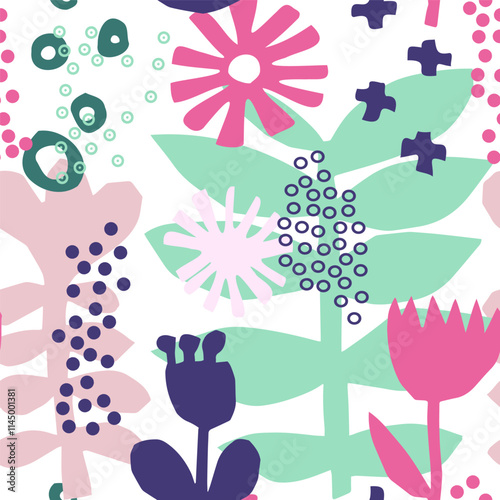 pattern with flowers and birds