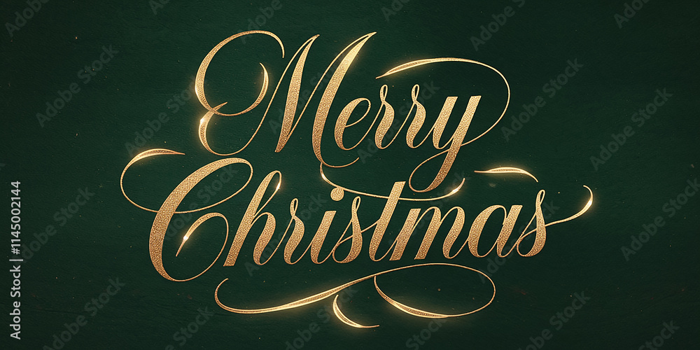 "Merry Christmas" text in sleek silver serif font, set against a rich ...