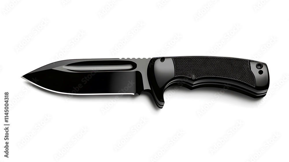 high resolution image of tactical knife with black handle and sharp blade high resolution image of tactical knife with black handle and sharp blade