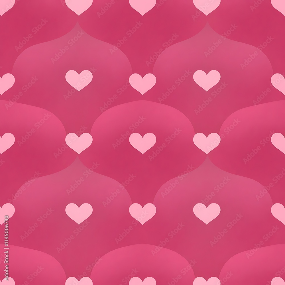 Lovely Pink Hearts Seamless Pattern 